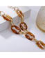 Fashion Gold Color Coffee Metallic Acrylic Necklace With Clasp