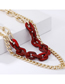Fashion Red Metal Acrylic Double Necklace