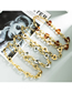 Fashion All Gold Color Irregular Geometry Metal Resin Necklace