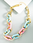 Fashion Color Metal Ccb Chain Resin Necklace