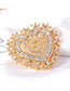 Fashion Gold Color Alloy Diamond Heart Brooch