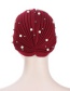 Fashion Red Wine Pleated Nail Bead Cap