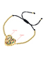 Fashion Color Copper Micro-inlaid Colorful Zircon Heart-shaped Bracelet