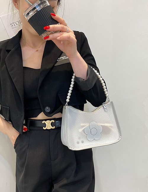 Fashion Silver Color Transparent Pearl Handbag