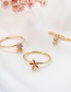 Fashion Small Goldfish K Gold Color Zirconium Marine Animal Ring