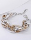Fashion Silver Color Leopard Print Bracelet Color-blocking Hollow Amber Aluminum Chain Bracelet