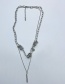 Fashion Silver Color Metallic Titanium Steel Chain Winding Multilayer Necklace