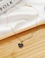 Fashion Black Copper Inlaid Zircon Drop Oil Love Letter Necklace