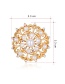 Fashion Gold Color Alloy Diamond Pearl Flower Brooch Necklace Dual Use