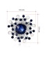 Fashion Blue Alloy Diamond And Gemstone Flower Brooch Necklace Dual Purpose