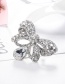 Fashion Silver Color Alloy Diamond Butterfly Brooch Necklace Dual Use