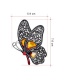 Fashion Yellow Alloy Diamond Butterfly Brooch Necklace Dual Use