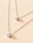 Fashion Silver Color Alloy Double-layer Inlaid Zircon Pendant Necklace