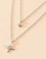 Fashion Silver Color Alloy Double Star Cross Pendant Necklace