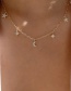 Fashion Gold Color Alloy Crescent Star Necklace