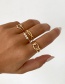 Fashion Gold Color 5-piece Set Of Alloy Diamond Crescent Geometric Ring