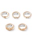 Fashion Gold Color 5-piece Set Of Alloy Diamond Crescent Geometric Ring