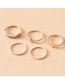 Fashion Gold Color 5-piece Set Of Alloy Diamond Geometric Ring