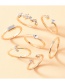 Fashion Gold Color 7-piece Alloy Diamond Geometric Open Ring
