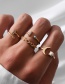 Fashion Gold Color 4-piece Set Of Alloy Diamond Geometric Ring