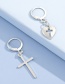 Fashion Silver Color Asymmetric Design Love Cross Earrings