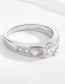 Fashion White Gold S925 Sterling Silver Inlaid Zircon Ring