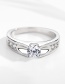 Fashion White Gold S925 Sterling Silver Inlaid Zircon Ring