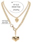 Fashion Gold Color Alloy Peach Heart Chain Multi-layer Necklace