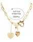 Fashion Gold Color Alloy Heart Chain Necklace