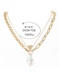 Fashion Gold Color Alloy Heart Shaped Special Pearl Necklace