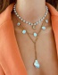 Fashion Gold Color Pearl Multilayer Alloy Peach Heart Necklace