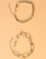 Fashion Gold Color Alloy Wave Leaf Chain Multi-layer Bracelet Set