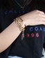 Fashion Gold Color Metal Chain English Alphabet Multi-layer Bracelet Set