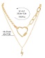 Fashion Gold Color Alloy Heart Shaped Zircon Lightning Necklace