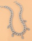 Fashion Silver Color U.s. Gold Necklace With Rhinestone Cuban Chain