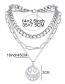 Fashion Silver Color Multi-layer Chain Smiley Geometric Necklace