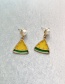 Fashion Yellow Alloy Pearl Watermelon Stud Earrings