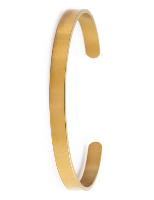 Fashion Gold Color 2-piece Titanium Steel Roman Alphabet Open Bracelet