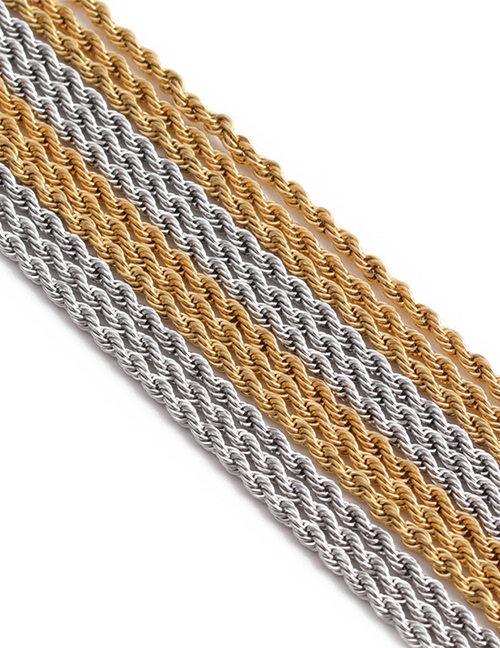 Fashion Steel Spoon+60cm Titanium Steel Twist Chain Metal Pattern Spoon Twist Chain Pendant Necklace
