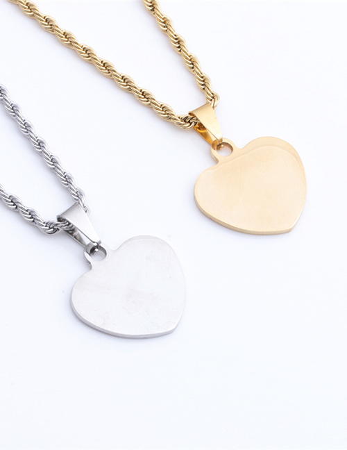Fashion Rigid Love +60cm Titanium Steel Twist Chain Stainless Steel Gold-plated Love Necklace