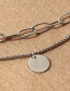 Fashion Silver Metal Chain Disc Necklace