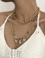 Fashion Golden Rice Bead Shell Multilayer Necklace