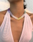 Fashion Color Alloy Acrylic Thick Chain Necklace