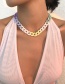 Fashion Color Alloy Acrylic Thick Chain Necklace