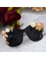 Fashion Black Bee Pearl Flower Diamond And Butterfly Sunglasses