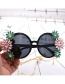 Fashion Black Round Metal Diamond Flower Sunglasses