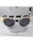 Fashion White Rhinestone Flower Sunglasses