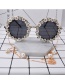 Fashion White Diamond And Carved Metal Flower Sunglasses