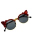 Fashion Pink Cat-eye Sunglasses With Diamonds And Crystal Flowers