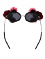 Fashion Black Metal Flower Pearl Sunglasses